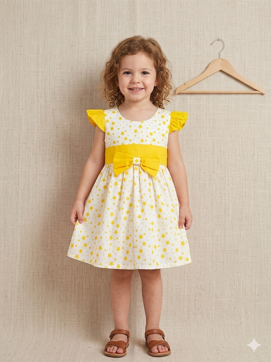 Yellow stared frock