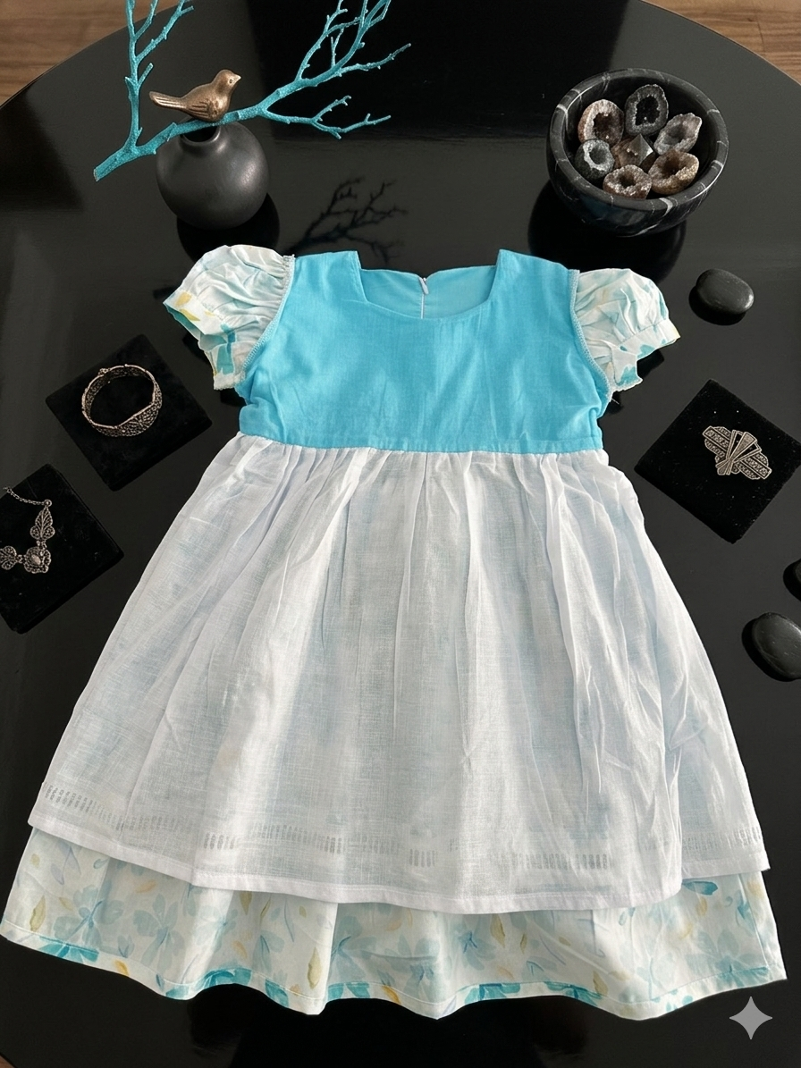 Light blue and white floral frock