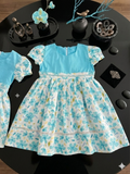 Light blue and white floral frock