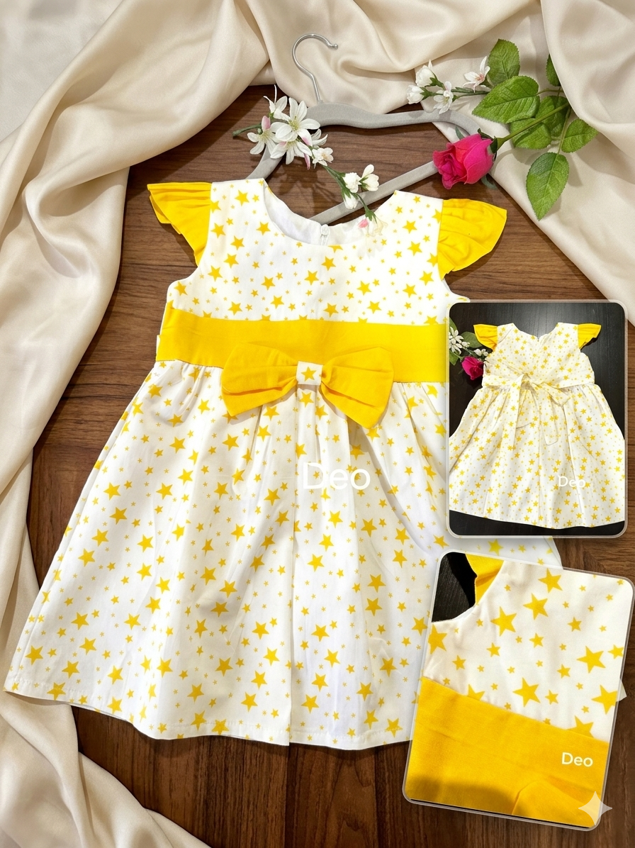 Yellow stared frock