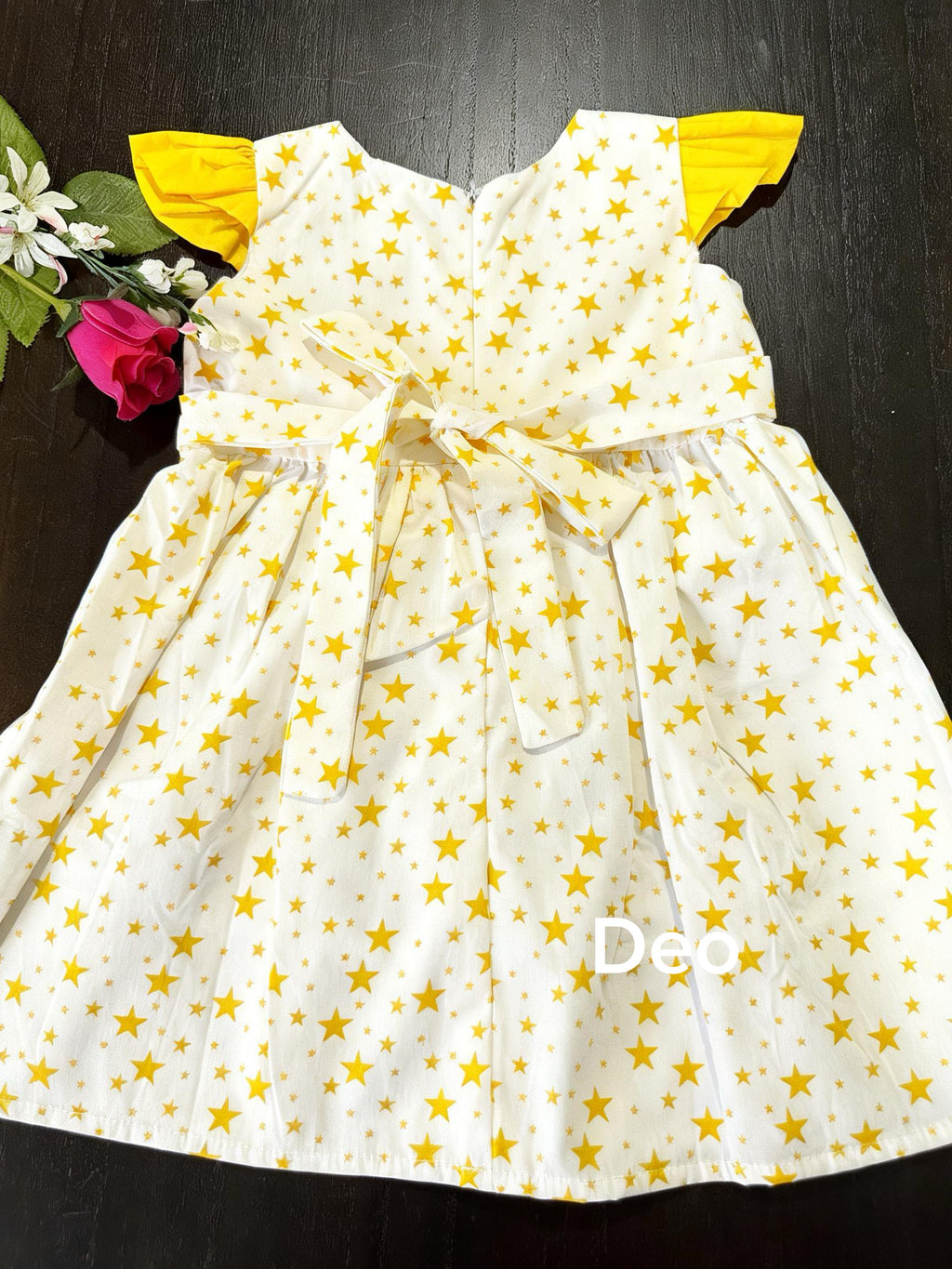 Yellow stared frock