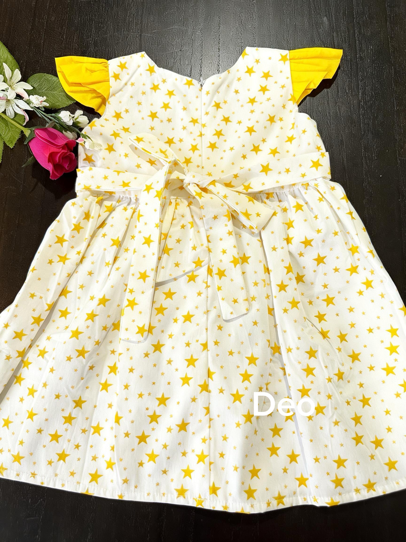 Yellow stared frock