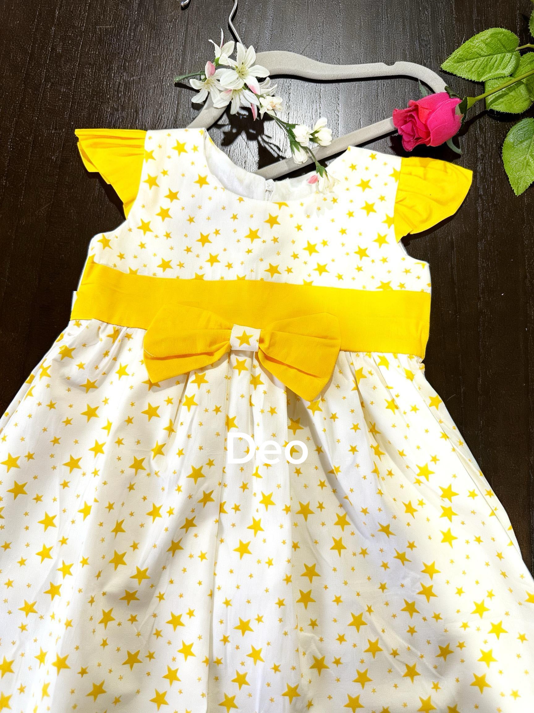Yellow stared frock